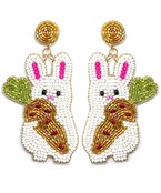  Easter Bunny & Carrot Bead Earrings