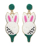  Beaded Bunny Golf Tee-Ball Earrings