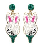  Beaded Bunny Golf Tee-Ball Earrings