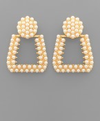  Pearl Bead Trapezoid Earrings