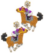  Beaded Derby Racehorse Earrings
