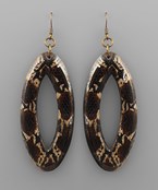  Snake Skin Print Oval Earrings
