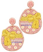  Easter Egg & Ribbon Beads Earrings