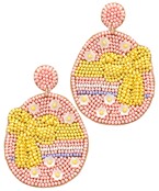 Easter Egg & Ribbon Beads Earrings