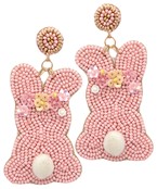  Easter Bunny & Flower Bead Earrings