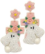  Easter Bunny & Cross Beads Earrings