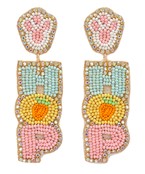  Beaded Bunny Paw & HOP Earrings