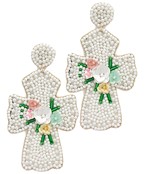  Seed Bead Cross Earrings