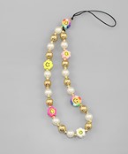  Smile Flower & Pearl Phone Strap