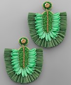  Raffia & Sequin Beads Earrings