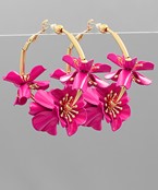  Flower Accent Hoops