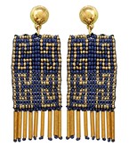  Seed Bead Greck Pattern Earrings