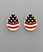  USA Flag Teardrop Earrings