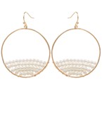  Pearl Wire Circle Earrings