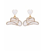  BRIDE Pave Cowgirl Hat Earrings
