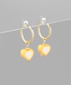  Rubber Heart Dangle Hoops