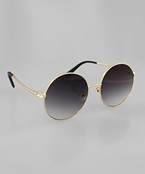  Gold Frame Circle Sunglasses