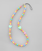  Color Ball Beads Heart Phone Strap