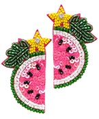  Seed Bead Watermelon Earrings