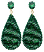  Beaded Teardrop & Stone Earrings