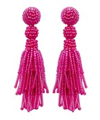  Wrapped Seed Bead Tassel Earrings