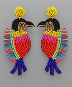  Bead Tassel Bird Earrings