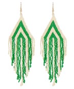  Seed Bead Chevron Fringe Earrings