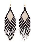  Seed Bead Rhombus Tassel Earrings