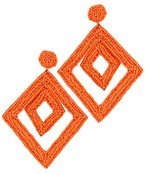  Double Rhombus Bead Dangle Earrings