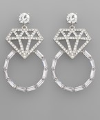  Diamond Ring Shape Earrings