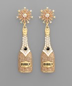  BUBBLY Glitter Pave Bottle Earrings