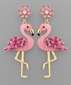  Flamingo Jewel Dangle Earrings