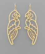  Parrot Outline Metal Earrings