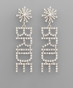  Pave BRIDE Letter Drop Earrings