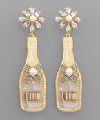  BRIDE Jewel Champagne Bottle Earrings