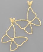 Rope Textured Butterfly Earrings