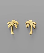  Tiny Palm Tree Studs