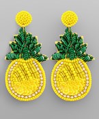  Pineapple Bead & Rhinestone Earrings