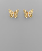  Pave Butterfly Cut Out Metal Studs