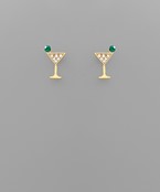  Pave Martini Glass Earrings