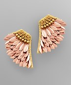  Crystal & 3 Layer Wing Earrings