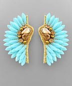  Teardrop Bead & Wing Earrings