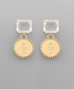  Square Bead & Coin Earrings