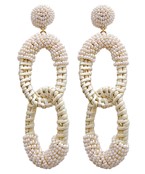  Half Bead & 2 Rattan Link Earrings