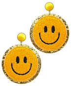  Smile Face Embroidery Earrings