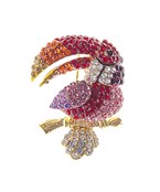  Crystal Toucan Brooch