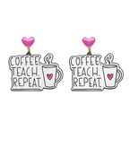  COFFEE TEACH ..Enamel Earrings