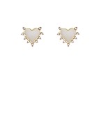  MOP Shell & Stone Heart Earrings