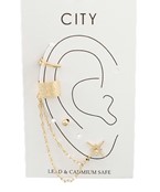  Starburst & Textured Ear Cuff Set