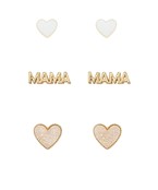  MAMA & Druzy Heart Earrings Set